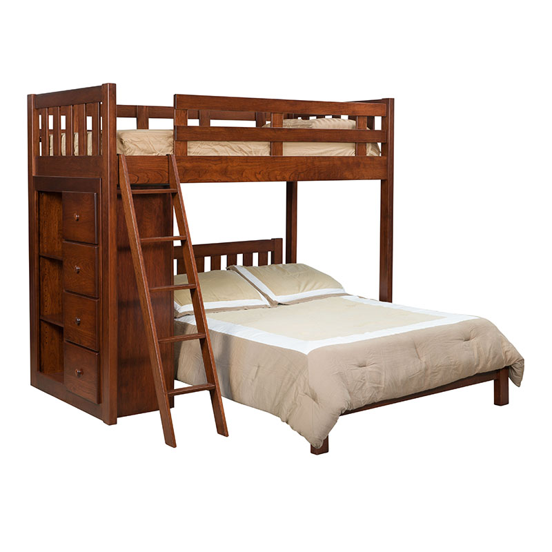 Sedona Bunk Bed With Bookcase, Bunk Bed With Bookcase Headboard