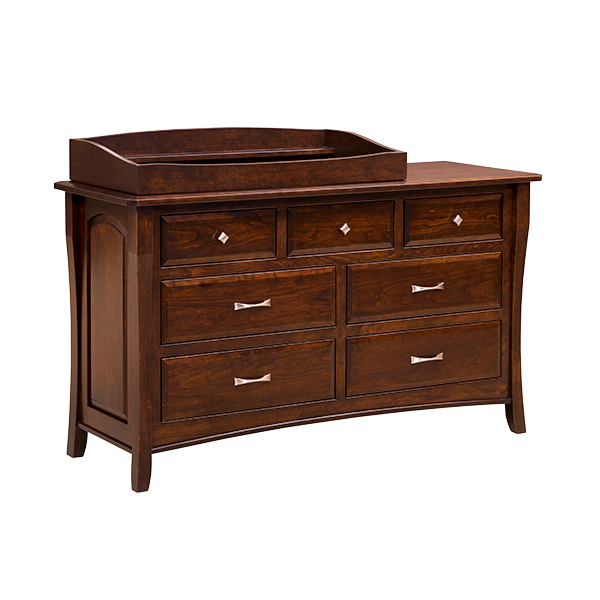 Berkley 7 Drawer Dresser with Hutch Top Amish Furniture by Shipshewana Furniture Co.