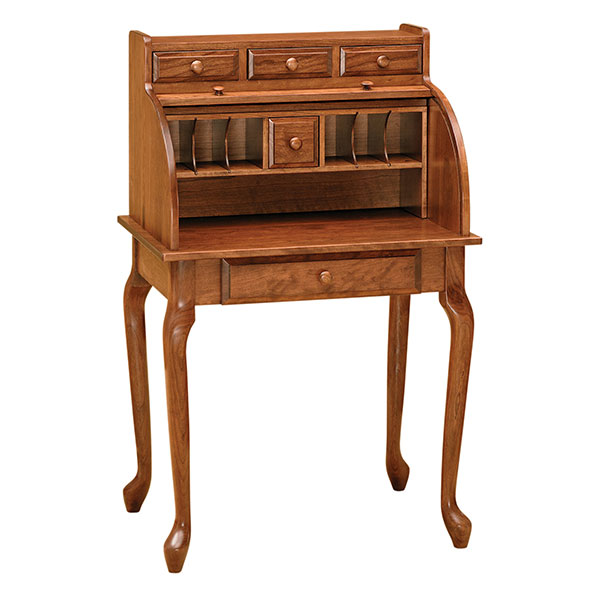 Queen Anne Secretary Rolltop Desk Shipshewana Furniture Co