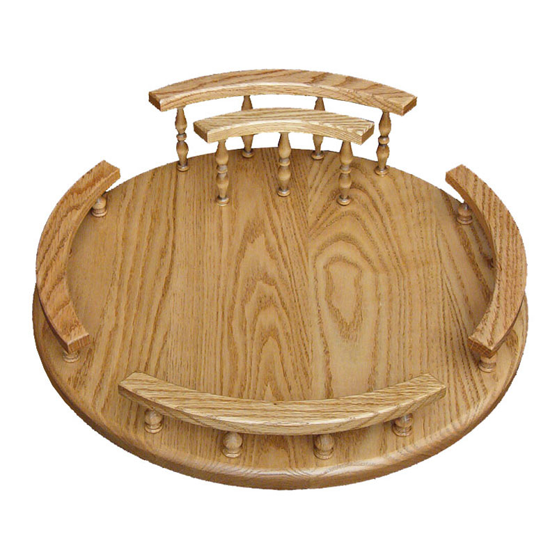 Lazy Susan - Oak w/ Napkin Holder