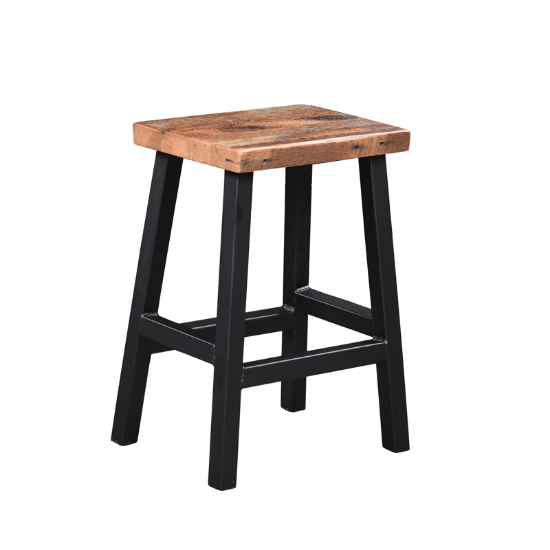 Barnwood Barstool - Metal Base