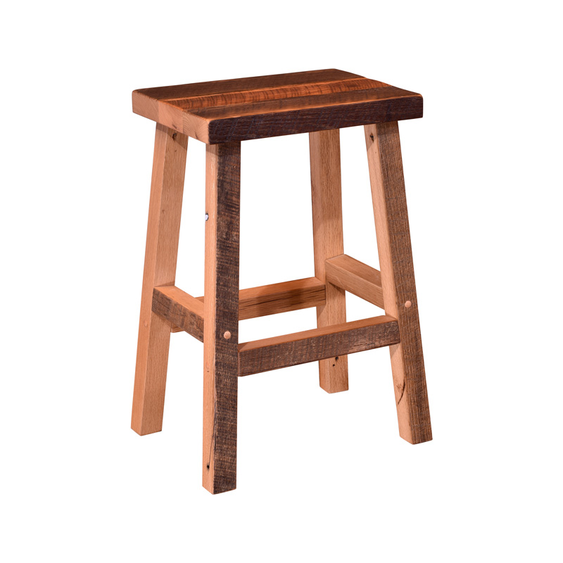 Barnwood Barstool - Straight Seat