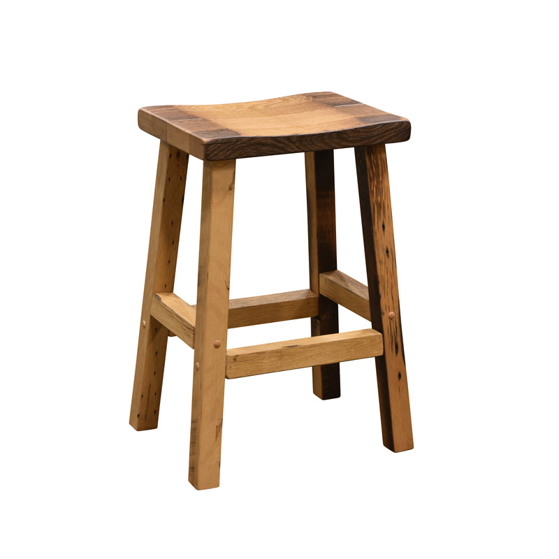 Barnwood Barstool - Scoop Seat