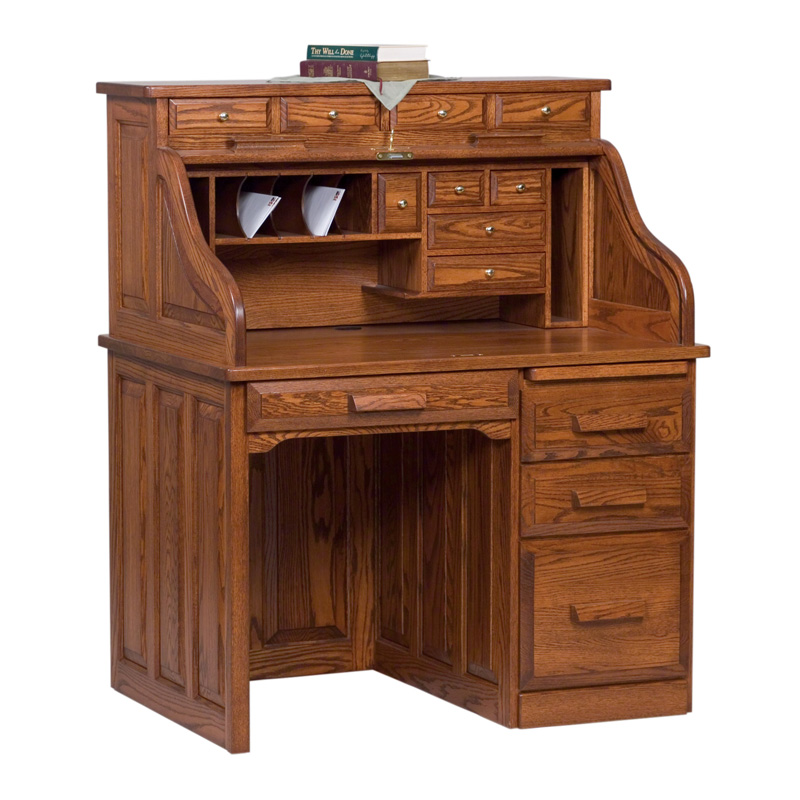 Classic Single Pedestal Rolltop Desk