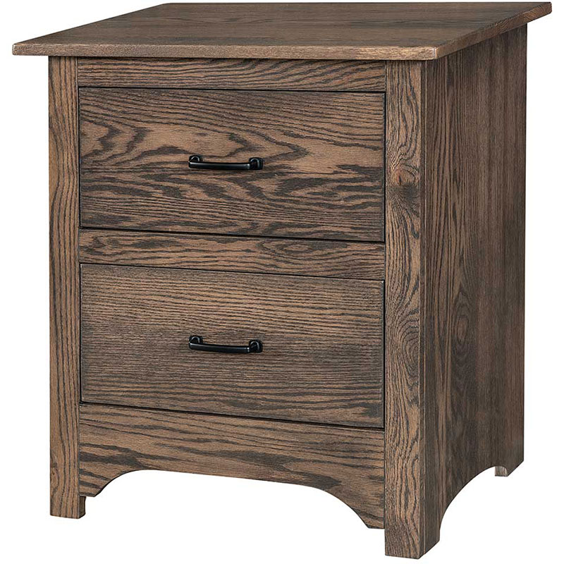 Rustic Farmhouse 2 Drawer Nightstand