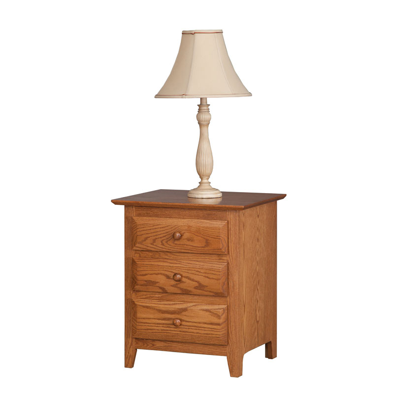 English Shaker 3 Drawer Night Stand