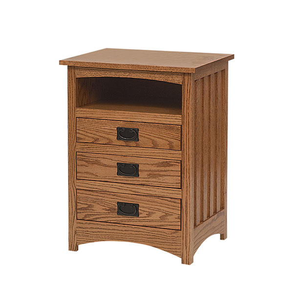 Schwartz Mission 3 Drawer Nightstand w/ Opening