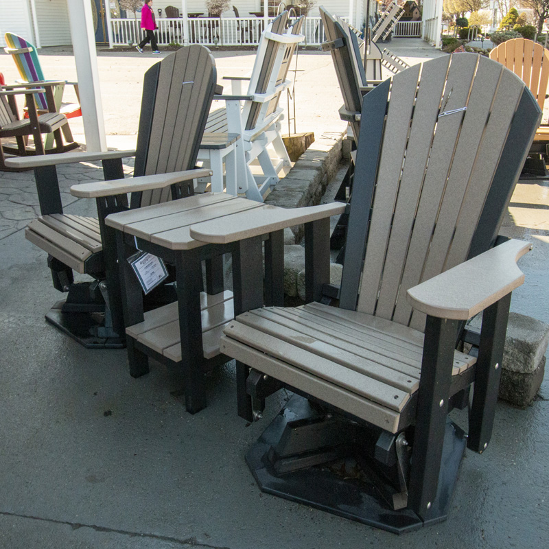 Adirondack Swivel Glider - Black & Weathered Wood