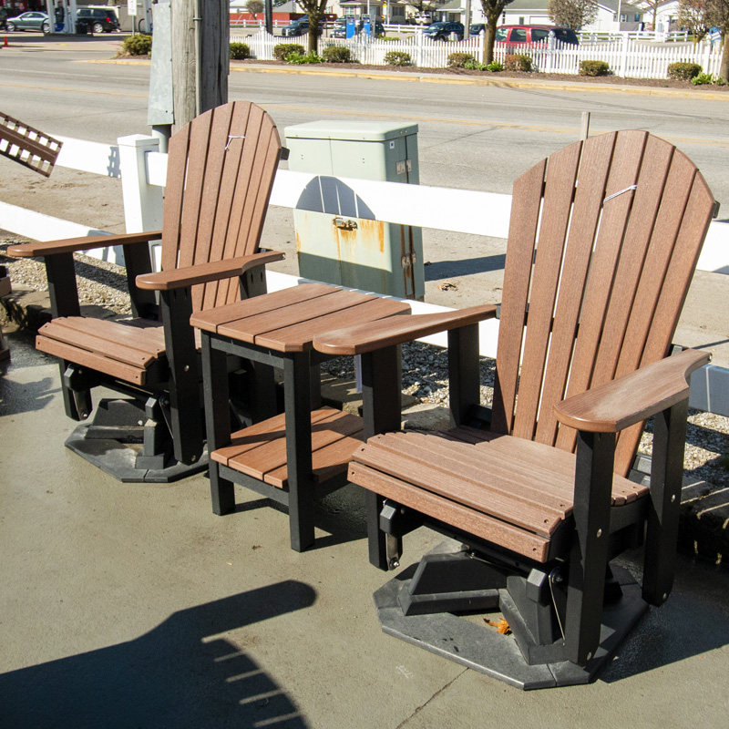 Adirondack Swivel Glider - Black & Walnut