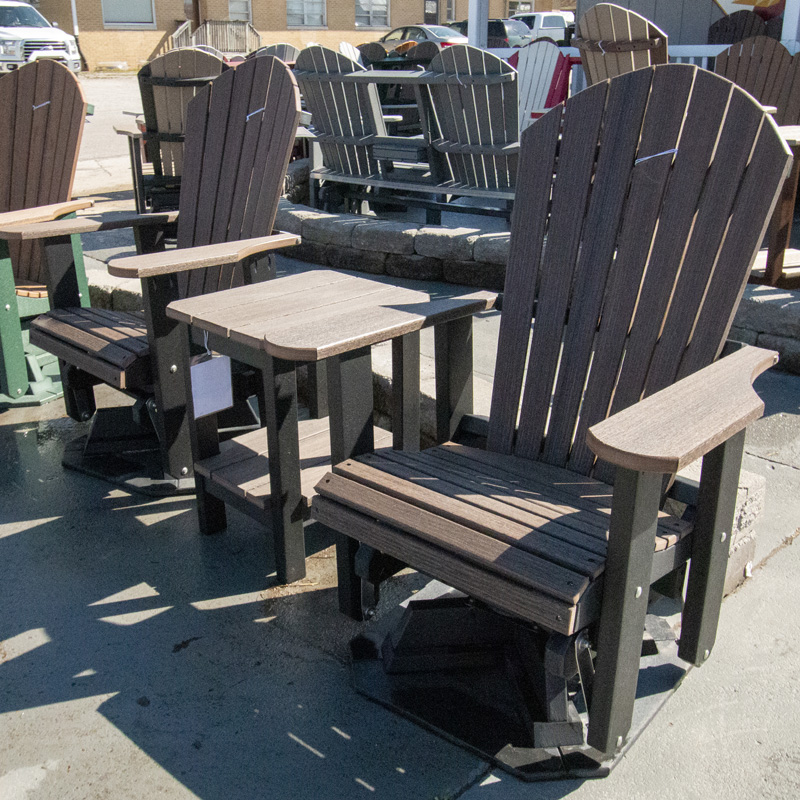 Adirondack Swivel Glider - Black & Brazilian Walnut