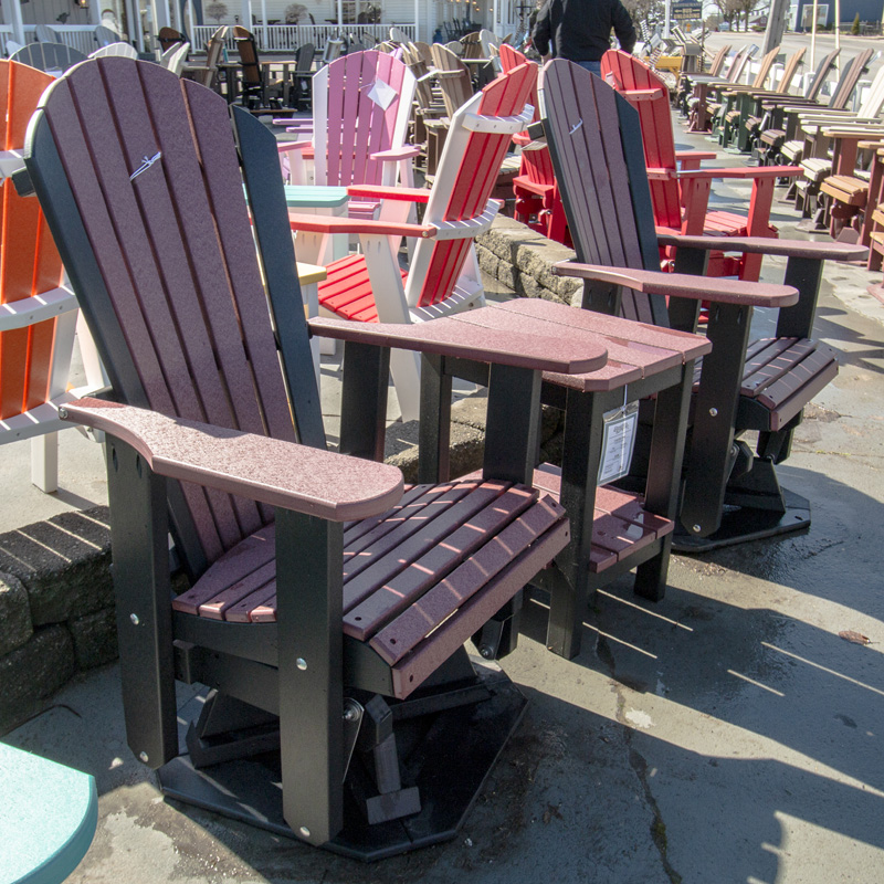 Adirondack Swivel Glider - Black & Cedar