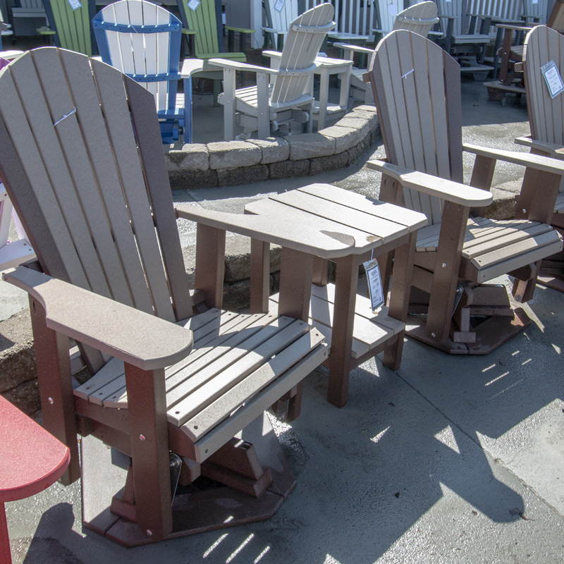 Adirondack Swivel Glider - Tudor Brown & Weathered Wood