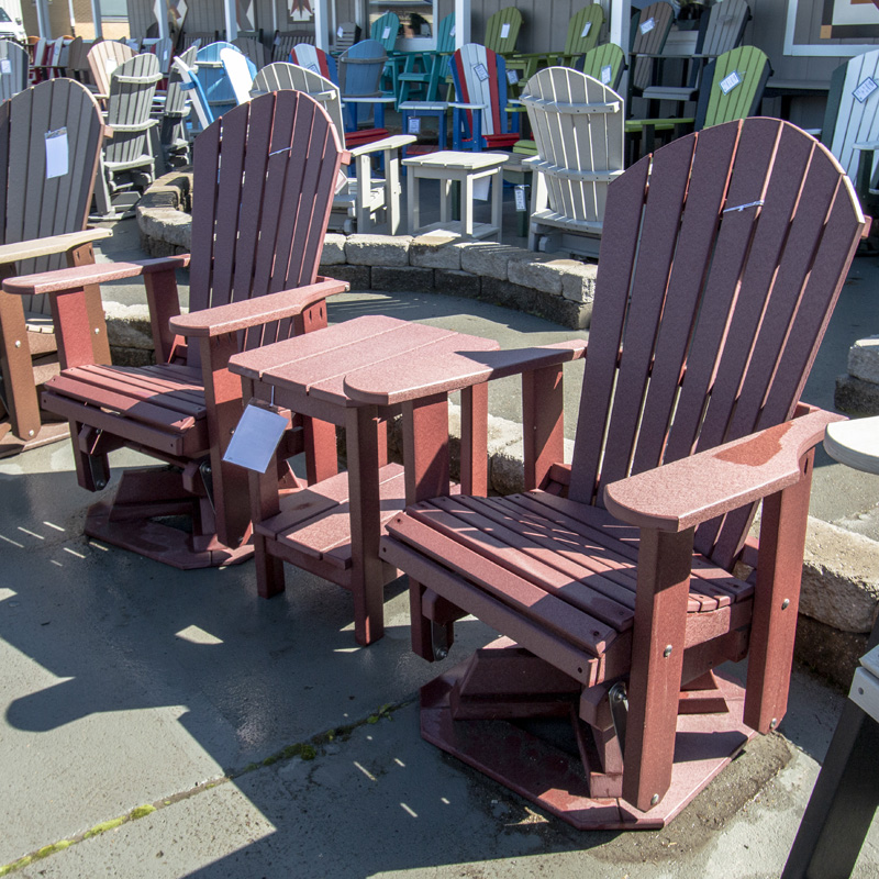 Adirondack Swivel Glider - Cherry