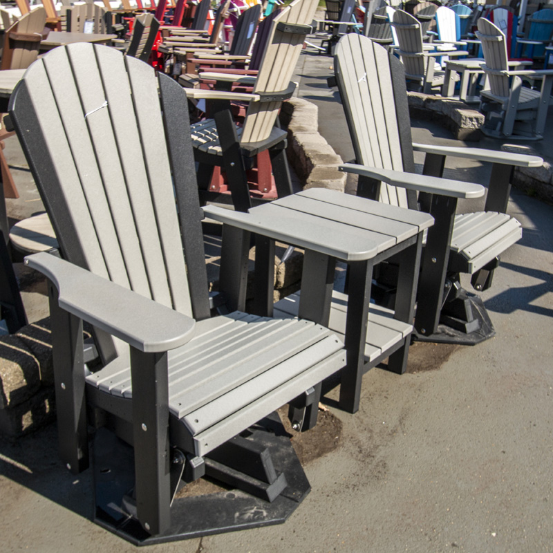 Adirondack Swivel Glider - Black & Light Gray