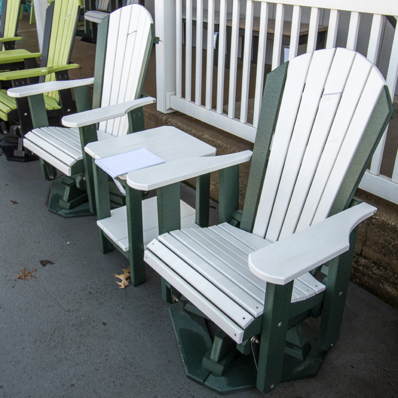 Adirondack Swivel Glider - Turf Green & White