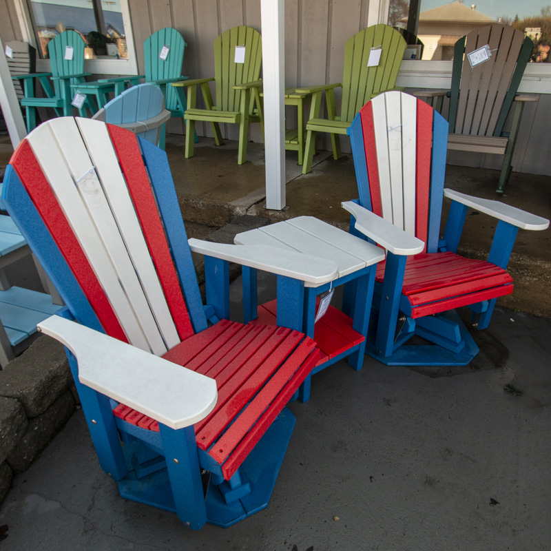Adirondack Swivel Glider - Red, White & Blue