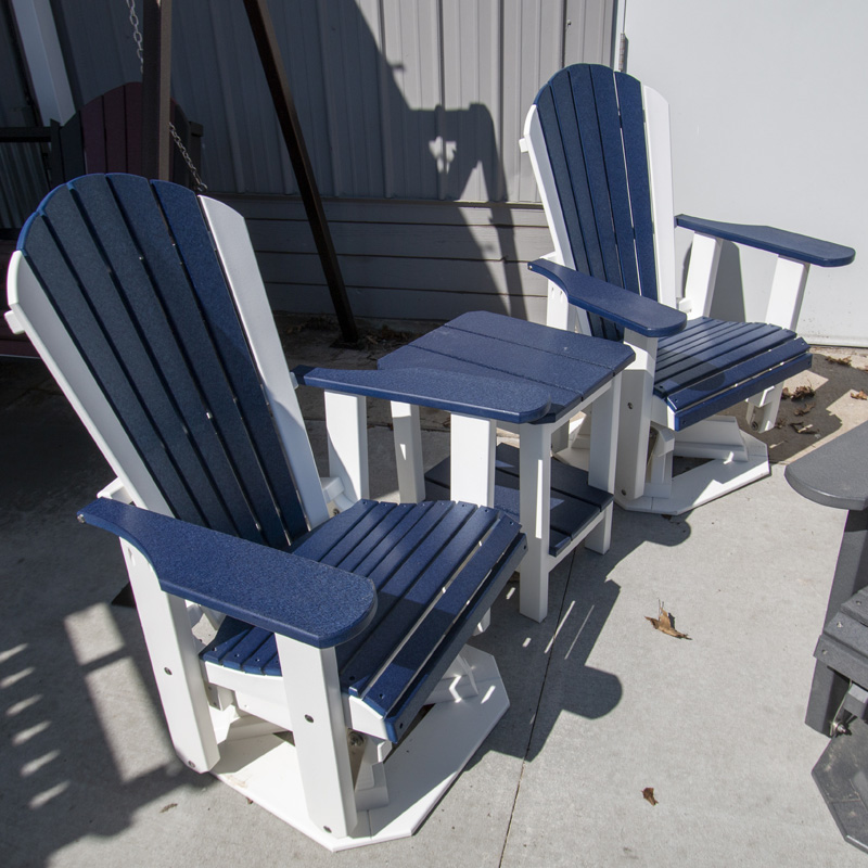 Adirondack Swivel Glider - White & Patriot Blue
