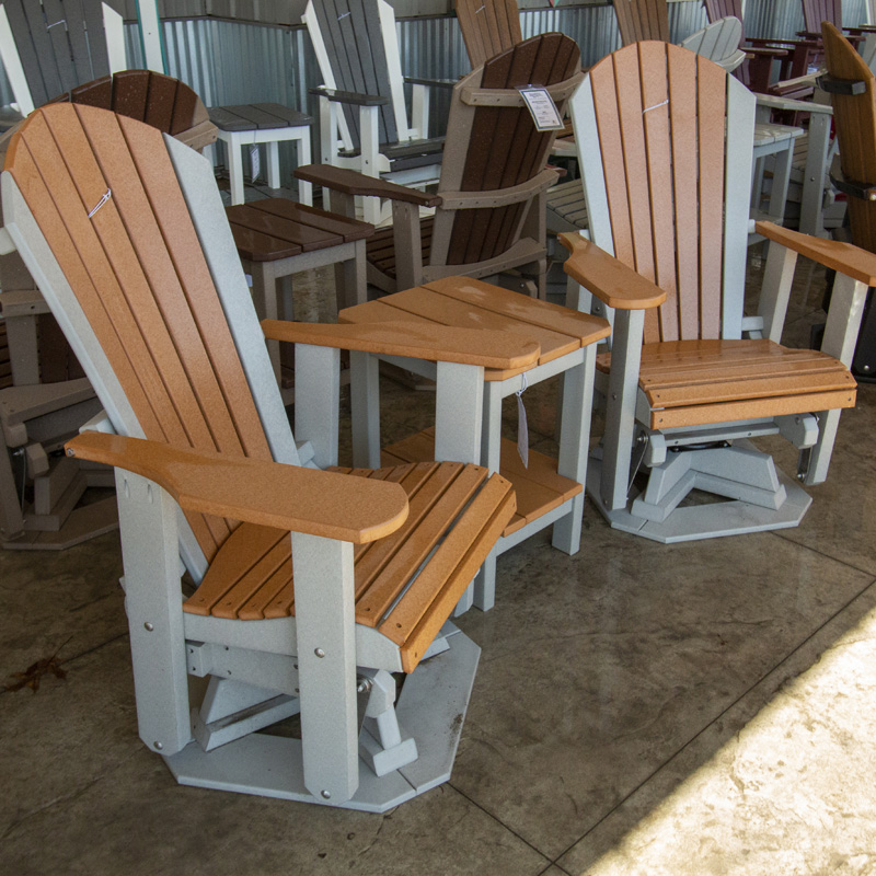Adirondack Swivel Glider - Light Gray & Cedar