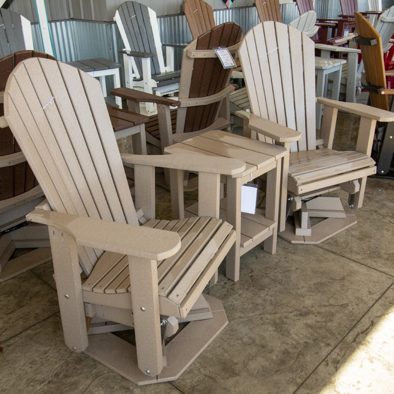 Adirondack Swivel Glider - Weathered Wood