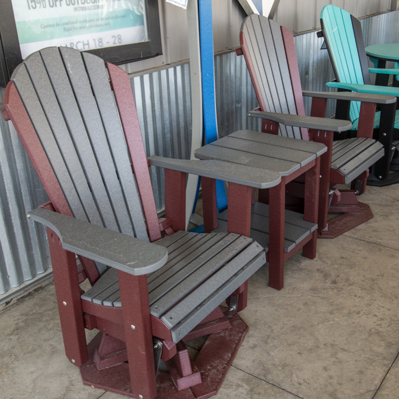 Adirondack Swivel Glider - Cherry & Dark Gray