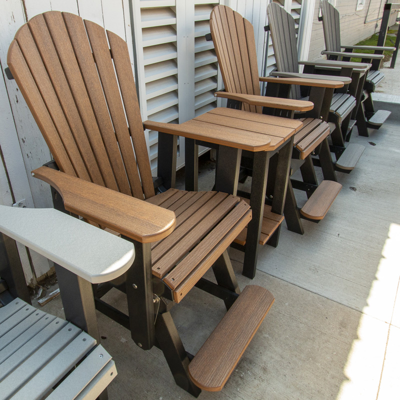 Counter Height Glider - Black & Antique Mahogany