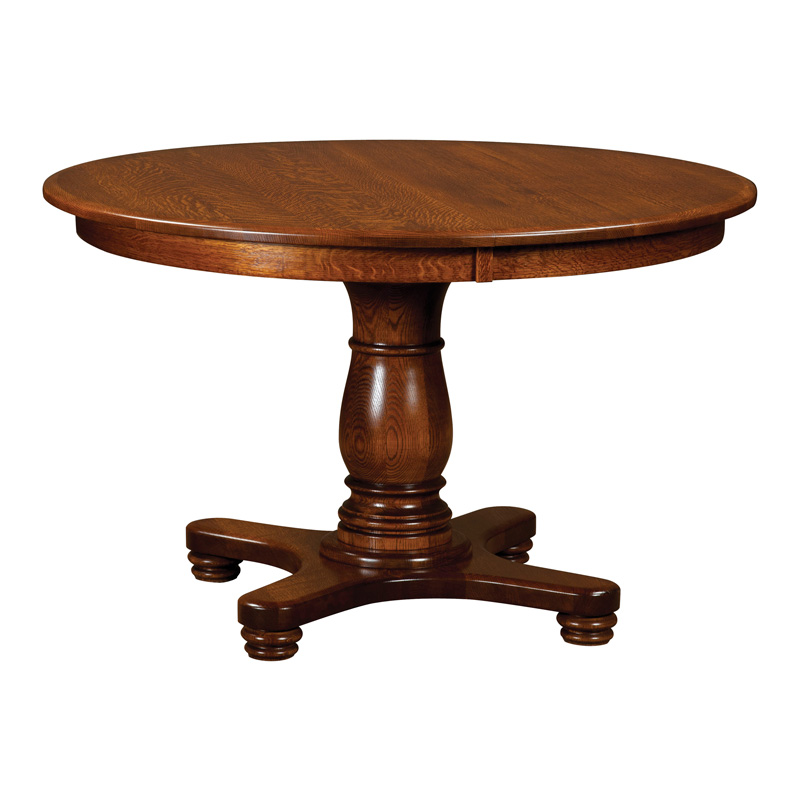 Magadan Single Pedestal Dining Table, Pedestal Dining Table With Leaves