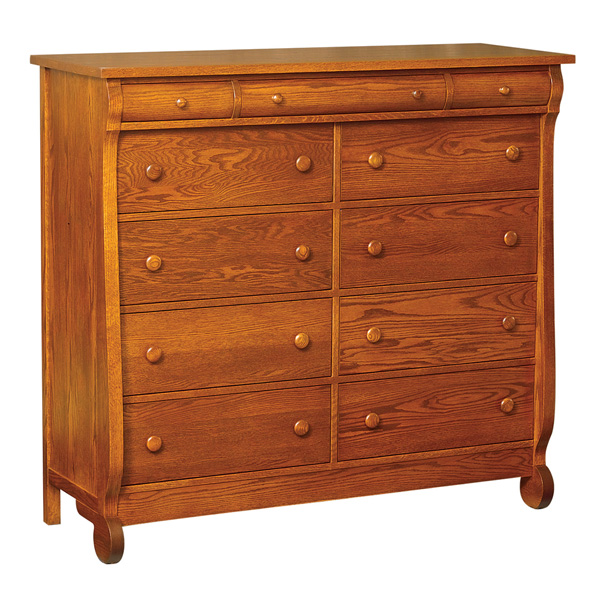 Old Classic Sleigh 11 Drawer Double Chest