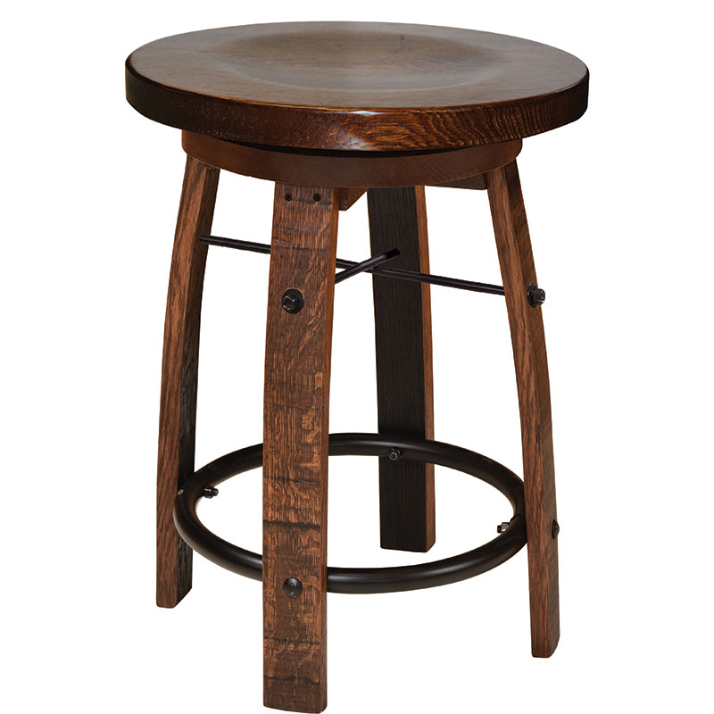 Scoop Seat Barstool w/ Round Footrest