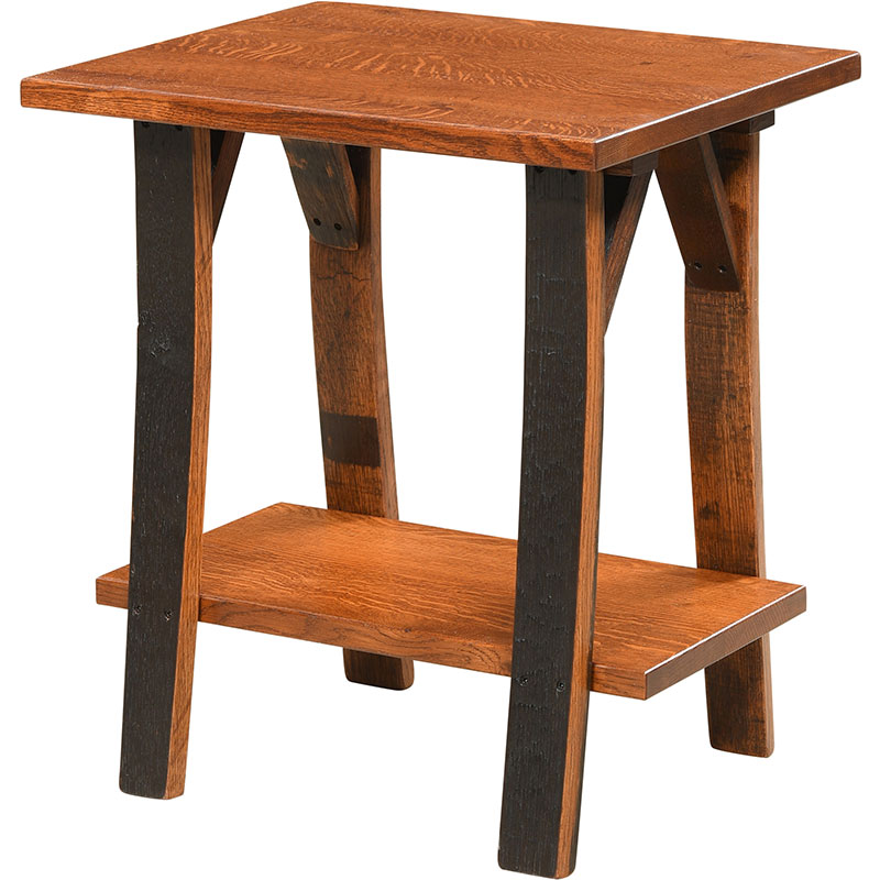 Barrel Stave Reverse Leg End Table