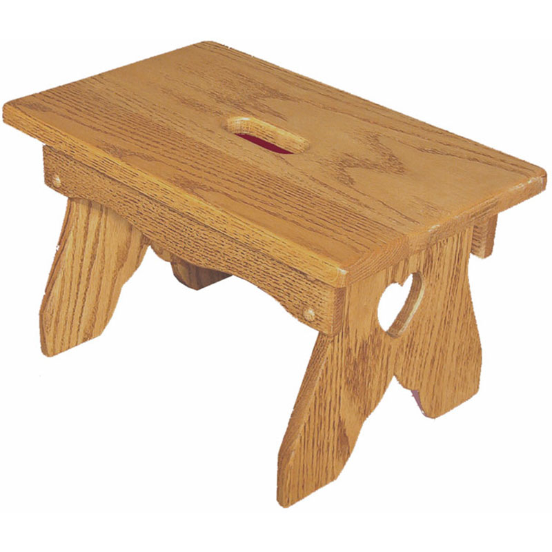 Bench - Slot, w/heart, oak