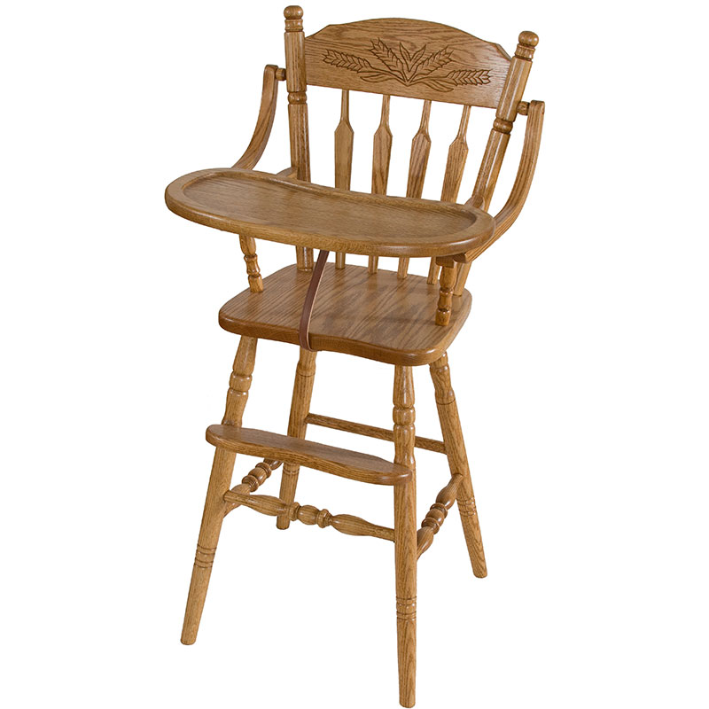 Wheat Post Back Highchair - Flip Tray