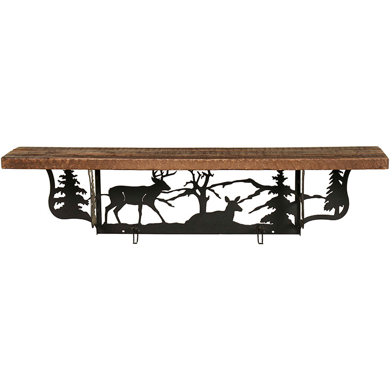 Rustic Shelf w/ Whitetail Deer