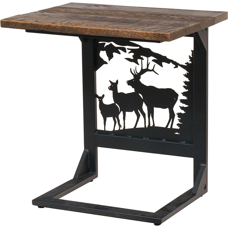 Rustic Wide Sofa Server w/ Elk