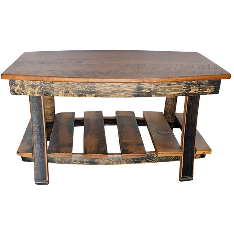 Barrel Stave Oval Coffee Table