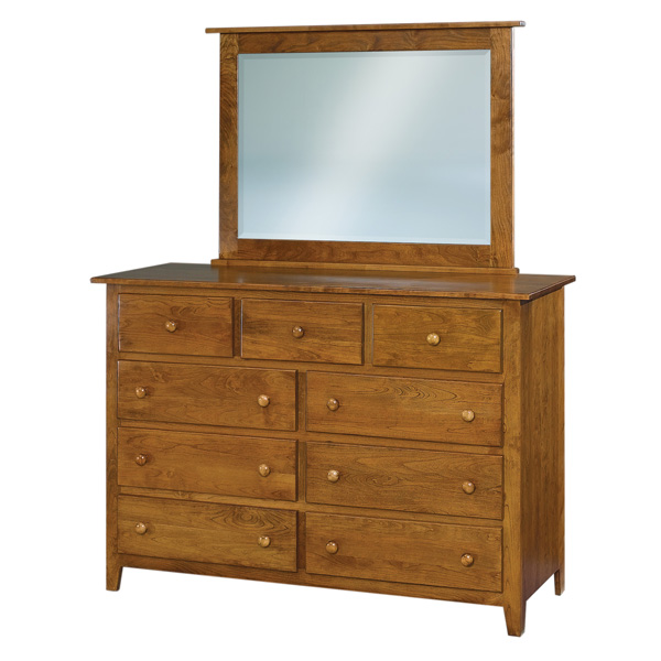 Shaker J&R 9 Drawer Mule Dresser 59\"