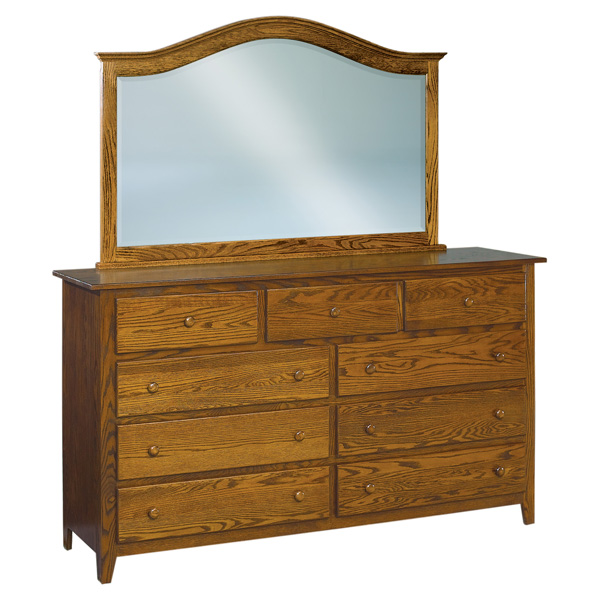 Shaker J&R 9 Drawer Mule Dresser 72\"